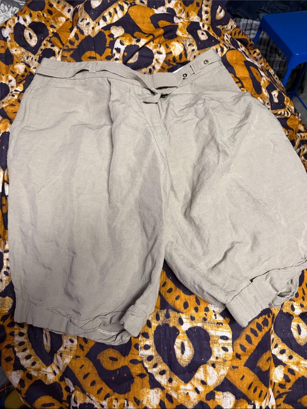 Body by Victoria's Secret Ladies Tan Relaxed Linen-Blend Shorts Sz 10